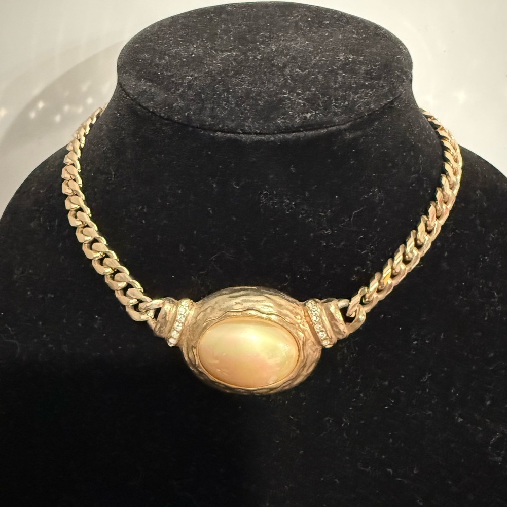 Gold and Cream Statement Necklace